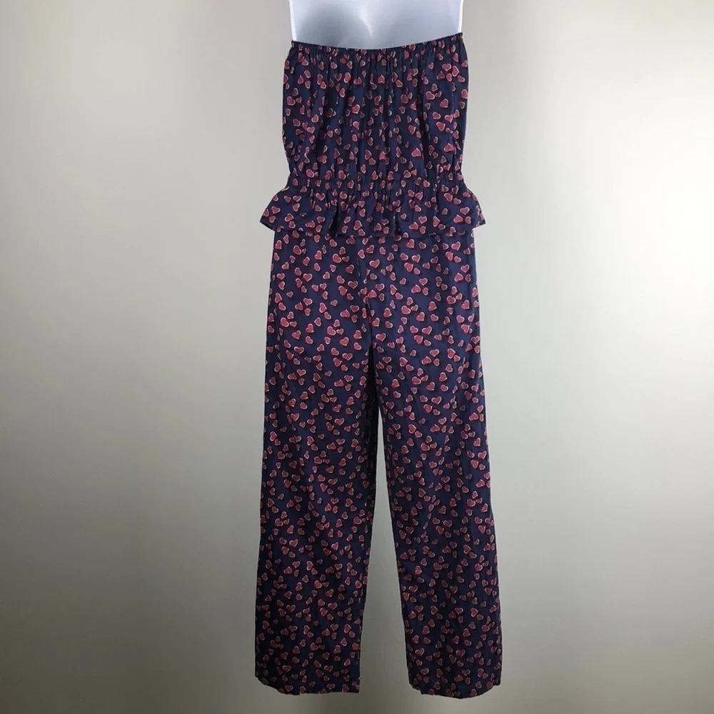 GUCCI Jumpsuit Cotton Size 12 Ruffle Novelty Heart Romper Heart Made in Italy